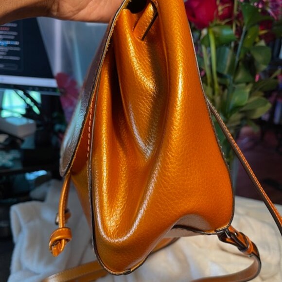 COACH, EUC MINI ORANGE PEBBLED LEATHER BACKPACK - Picture 4 of 14